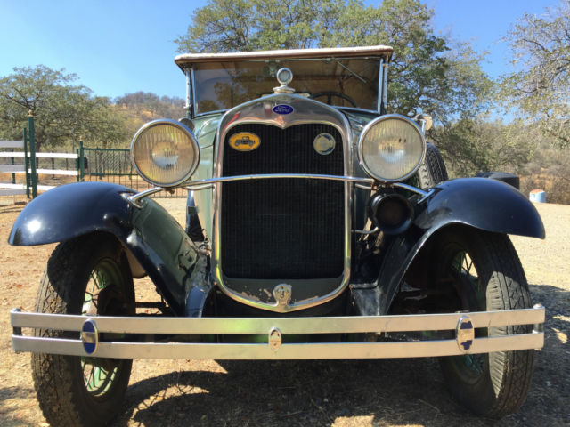 1930 Green/Black Ford Model A Convertible