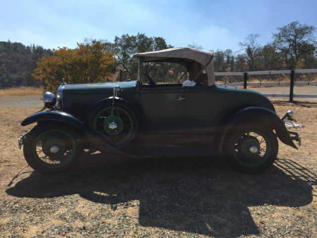 1930 Green/Black Ford Model A Convertible