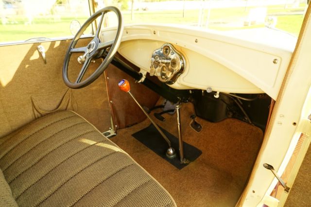 1930 Cream and Burgundy Ford Model A Coupe
