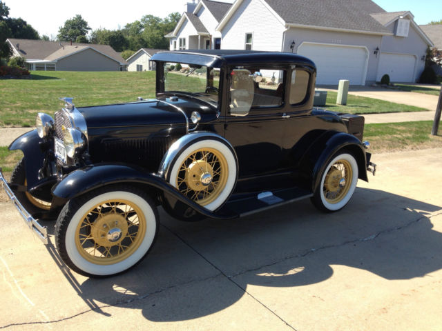1930 Black Ford Model A 5 window coupe