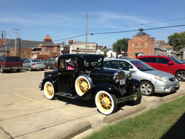 1930 Black Ford Model A 5 window coupe