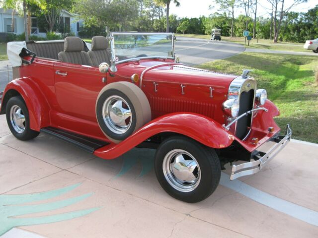 1930 Red Ford Model A Convertible