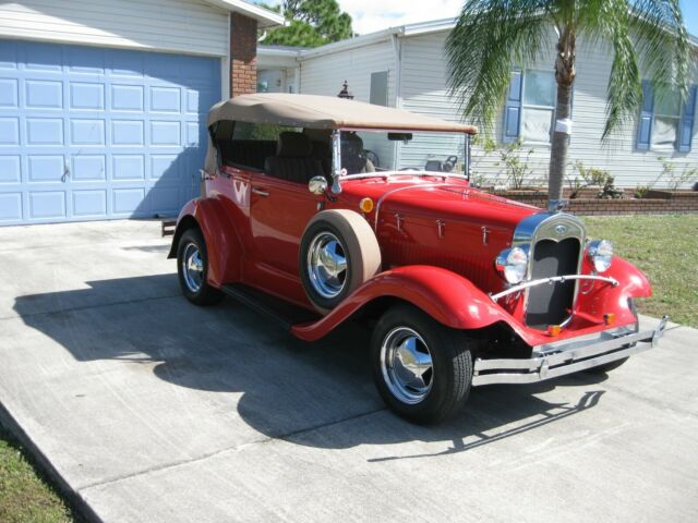 1930 Red Ford Model A Convertible