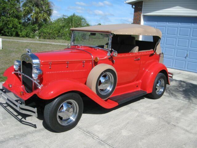 1930 Red Ford Model A Convertible