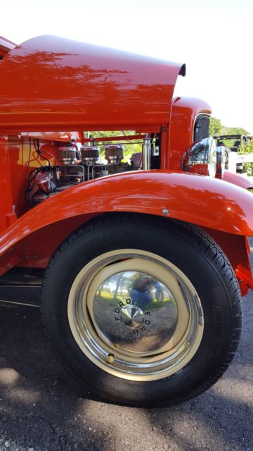 1930 Orange Ford Model A Coupe all STEEL