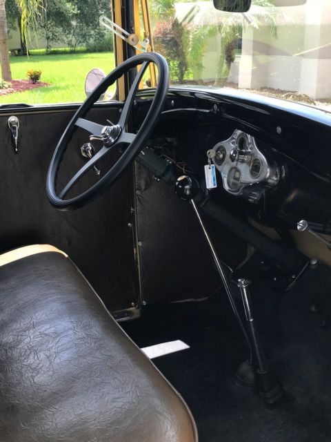 1930 Yellow Ford Model A Convertible