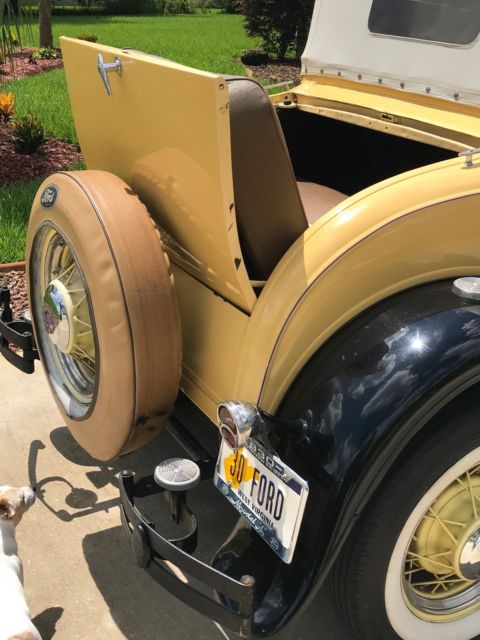 1930 Yellow Ford Model A Convertible
