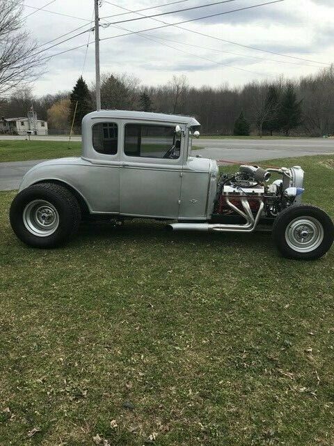 1930 Silver Ford A Coupe