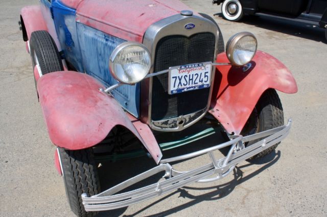 1930 Red/White/Blue Ford Model A Roadster