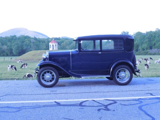 1930 Blue/black Ford Model A Two door sedan