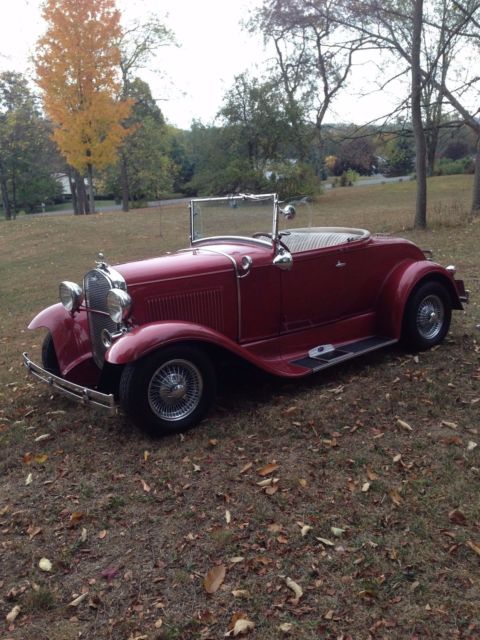 1930 Burgundy Ford Model A Convertible