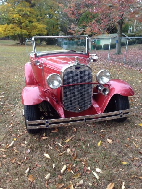 1930 Burgundy Ford Model A Convertible