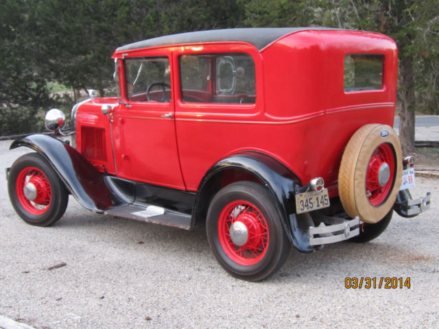 1930 Red Ford Model A Sedan