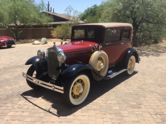 1930 Red Ford Model A 2 door
