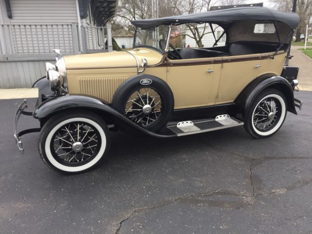 1930 Yellow Ford Model A Convertible