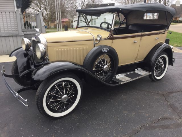 1930 Yellow Ford Model A Convertible