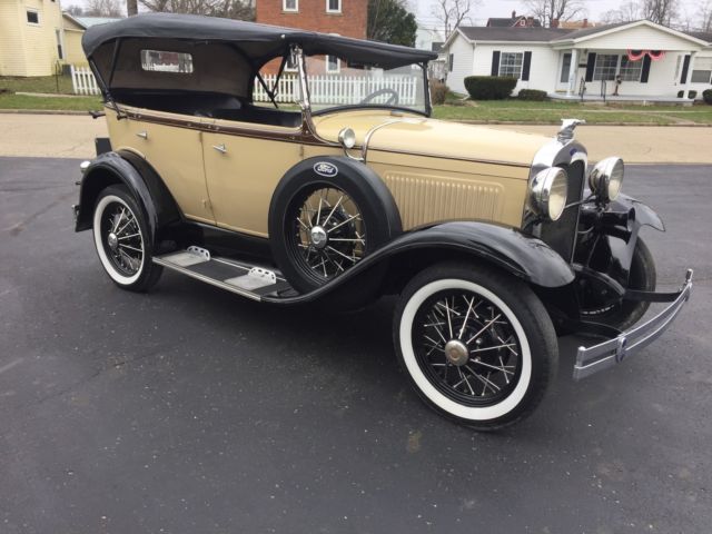 1930 Yellow Ford Model A Convertible