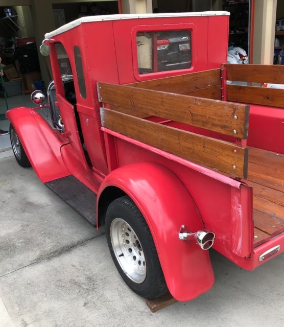 1930 Red Ford Model A Pick Up
