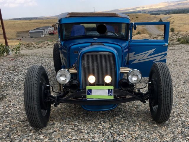 1930 Blue Ford Model A Rat Rod:Hot Rod:Street Rod:Other Model a Ford