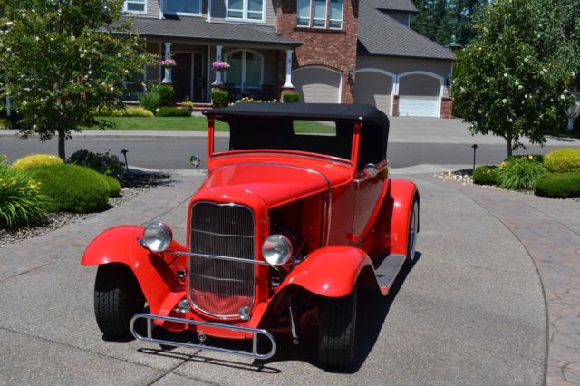 1930 Red Ford Model A Convertible