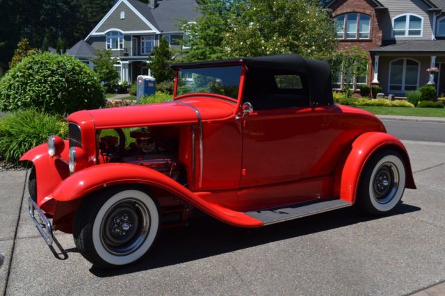 1930 Red Ford Model A Convertible