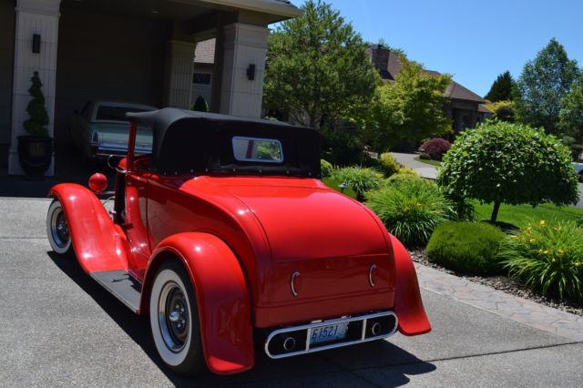 1930 Red Ford Model A Convertible