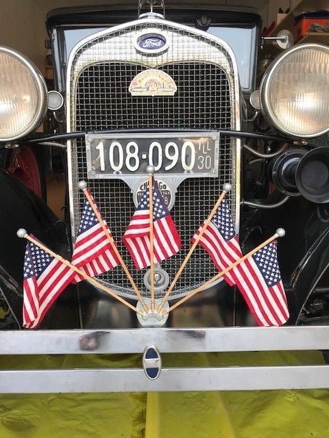 1930 Burgundy/black Ford Model A Sedan