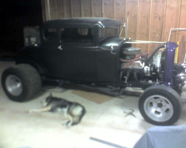 1931 hotrod black and purple trim Ford Model A Coupe