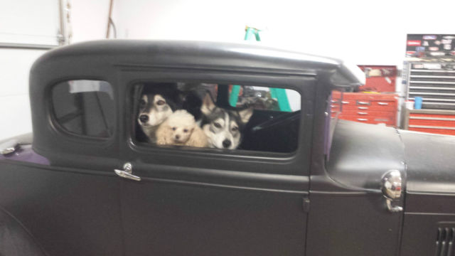 1931 hotrod black and purple trim Ford Model A Coupe