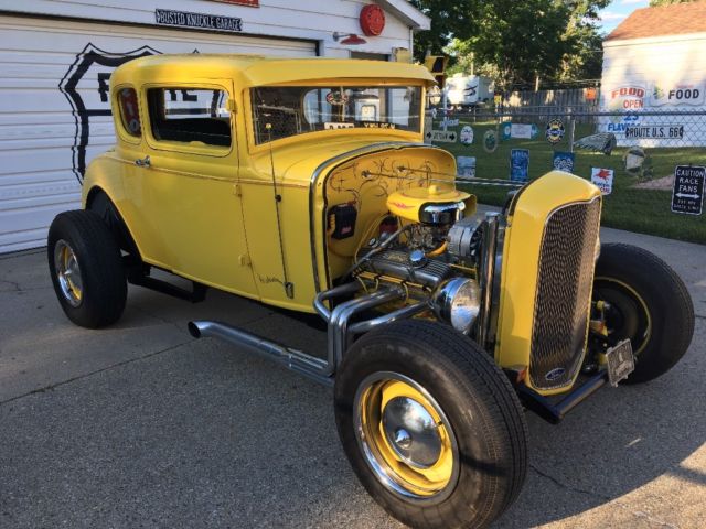 1931 Yellow Ford Model A Coupe