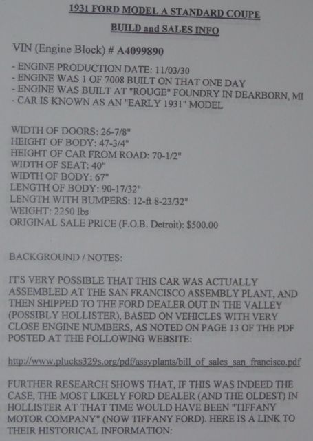 1931 Black & Tan Ford Model A Coupe