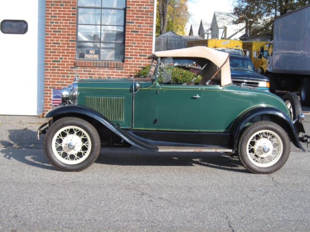 1931 Green/ black fenders Ford Model A Convertible