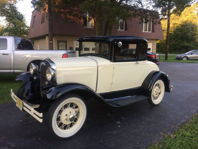 1931 White Ford Model A Coupe