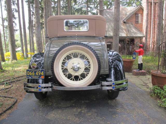 1931 1931 ORIGINAL CHICLE DRAB &amp- COPRA DRAB COLORS Ford Model A TWO SEAT SPORT COUPE WITH RUMBLE SEAT
