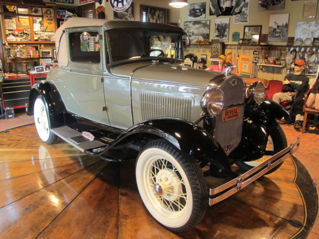 1931 1931 ORIGINAL CHICLE DRAB &amp- COPRA DRAB COLORS Ford Model A TWO SEAT SPORT COUPE WITH RUMBLE SEAT