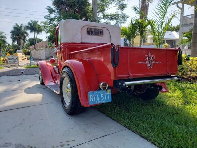 1931 Red Ford Model A Extended Crew Cab Pickup