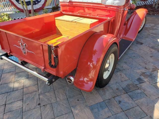 1931 Red Ford Model A Extended Crew Cab Pickup