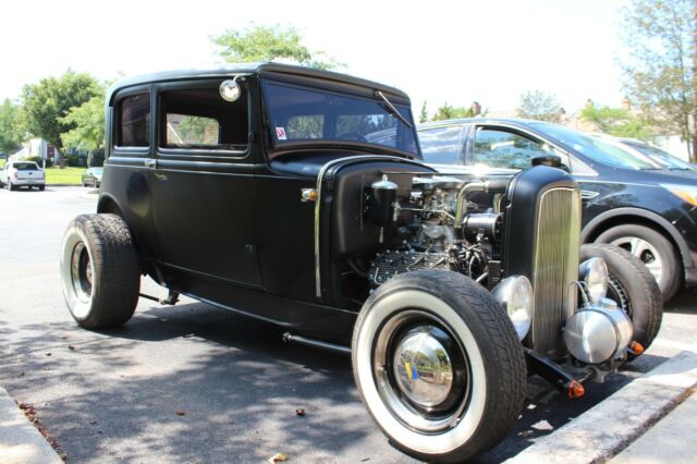 1931 satin black Ford Model A Sedan