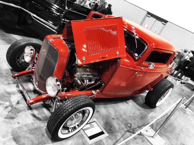 1932 Red Ford 3-Window Model B 3 window coupe