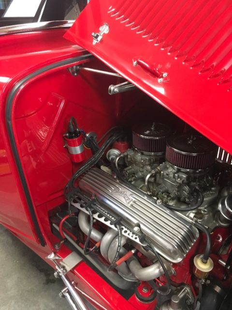 1932 Red Ford 3-Window Model B 3 window coupe