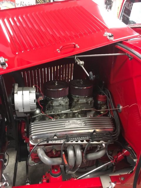 1932 Red Ford 3-Window Model B 3 window coupe