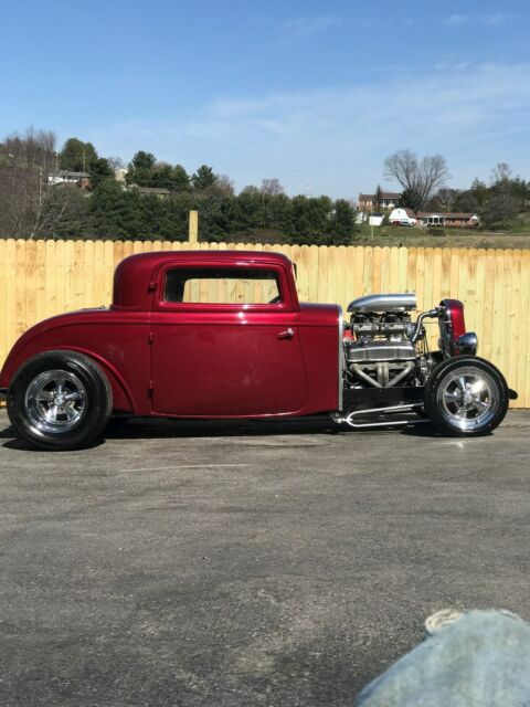 1932 candy apple burgundy Ford 3 window coupe all steel Coupe