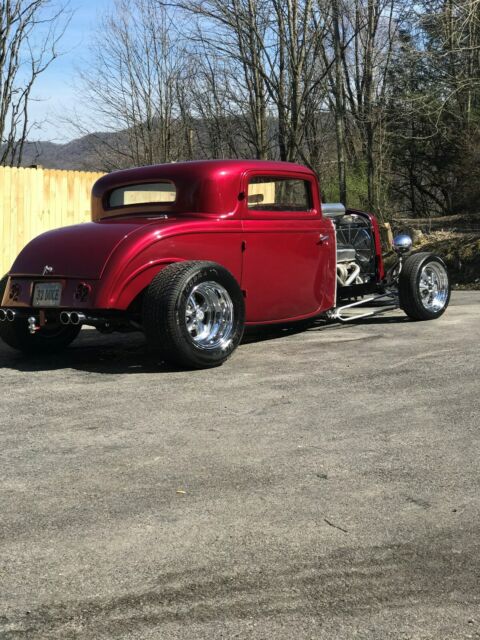 1932 candy apple burgundy Ford 3 window coupe all steel Coupe