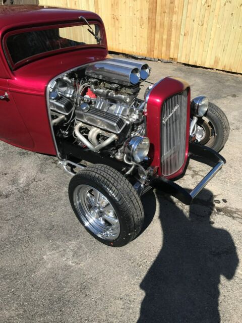 1932 candy apple burgundy Ford 3 window coupe all steel Coupe