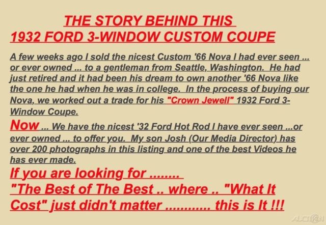 1932 Red Ford 3-Window Coupe Coupe