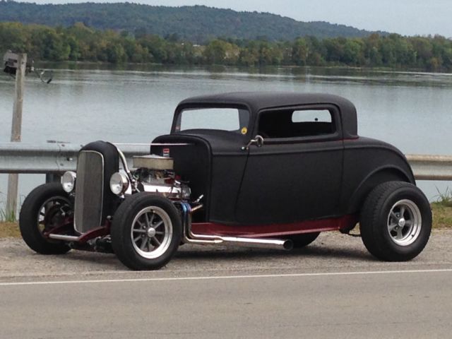 1932 Flat Black Ford 3W  Coupe Coupe