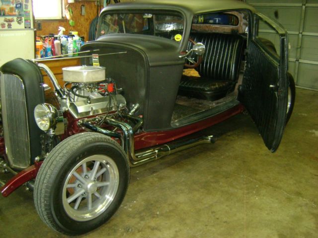 1932 Flat Black Ford 3W  Coupe Coupe