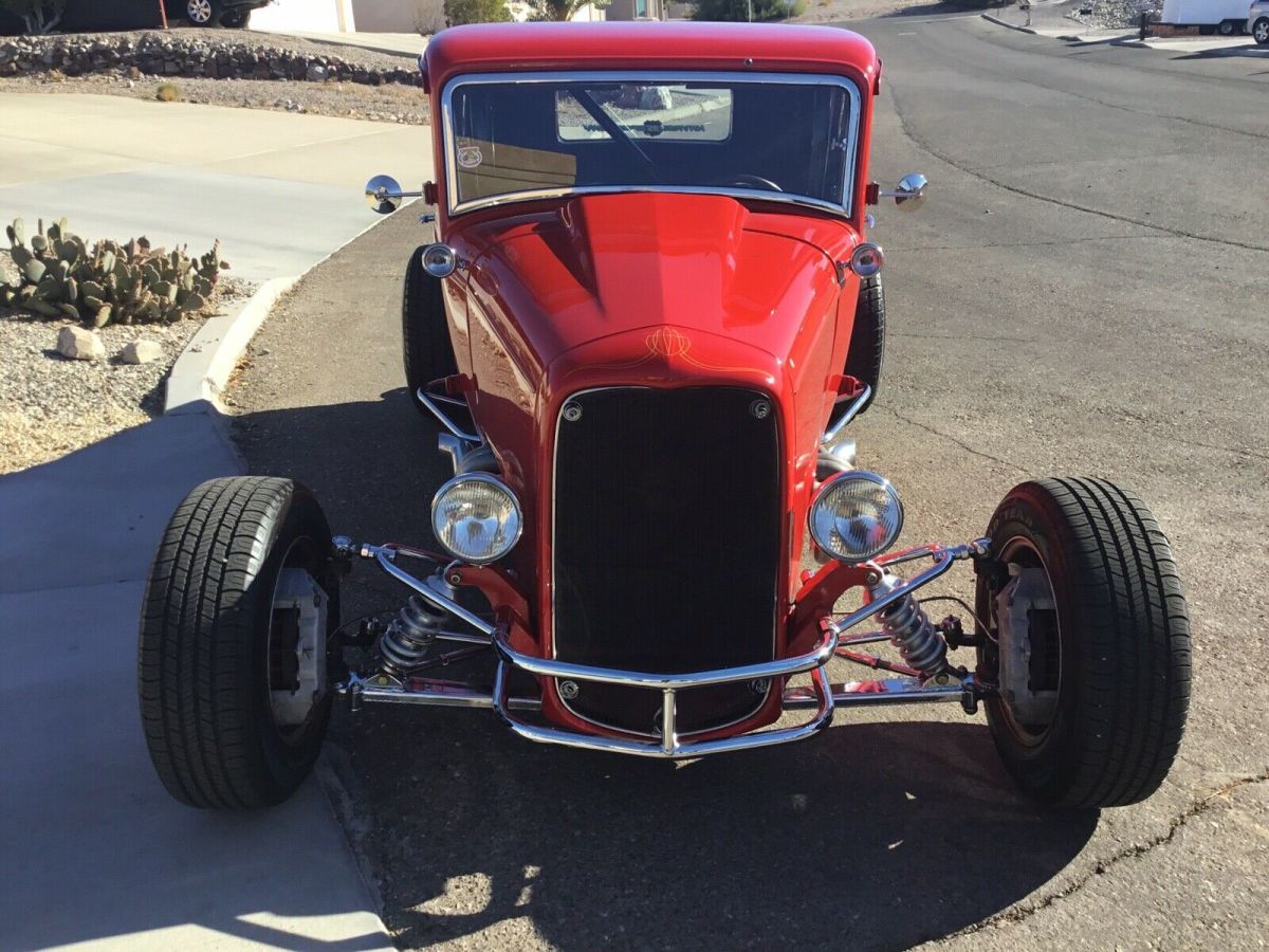 1932 Red Ford 5 window coupe sprint car style