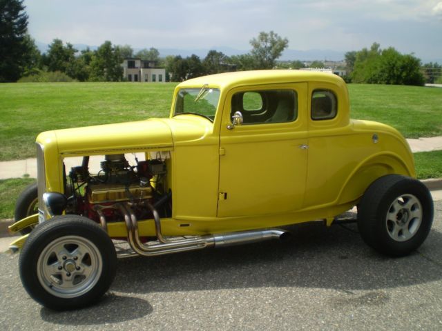 1932 Yellow Ford Model A Coupe