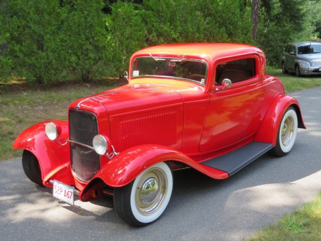 1932 Red Ford 3 window coupe 3 window coupe